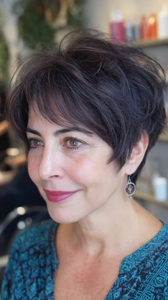 Textured Short Pixie with Soft Bangs