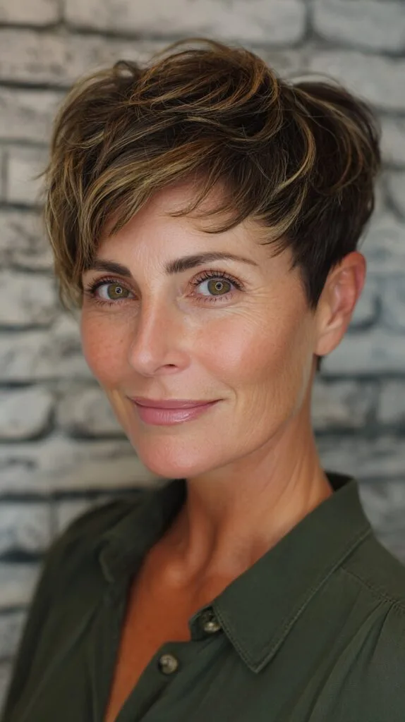 Textured Short Pixie with Subtle Highlighted Layers