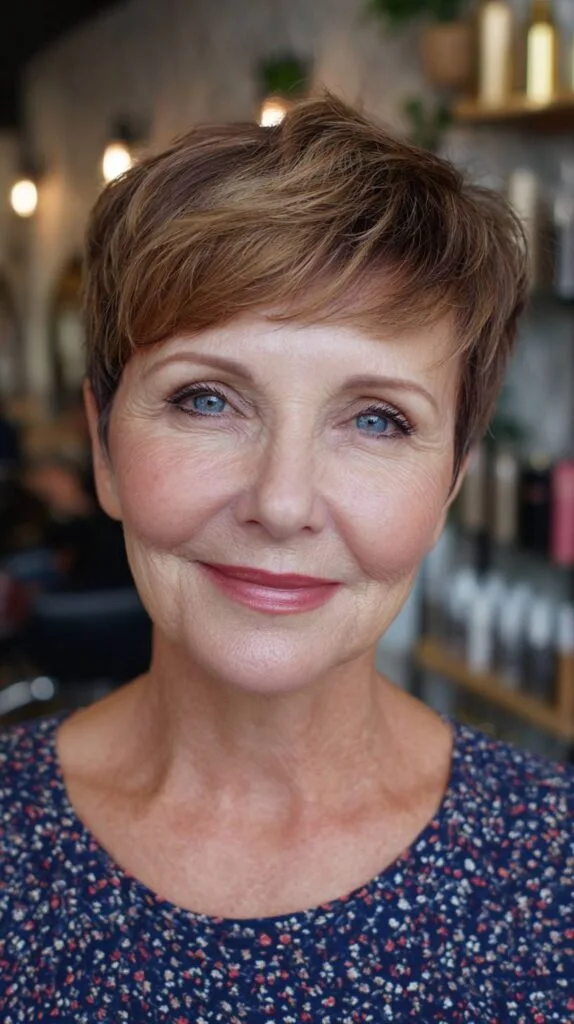 Textured Short Pixie with Subtle Highlights