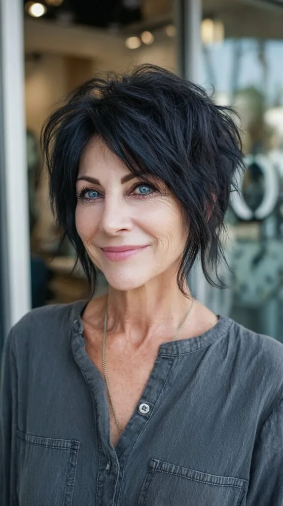 Textured Short Shag with Face-Framing Tapered Nape
