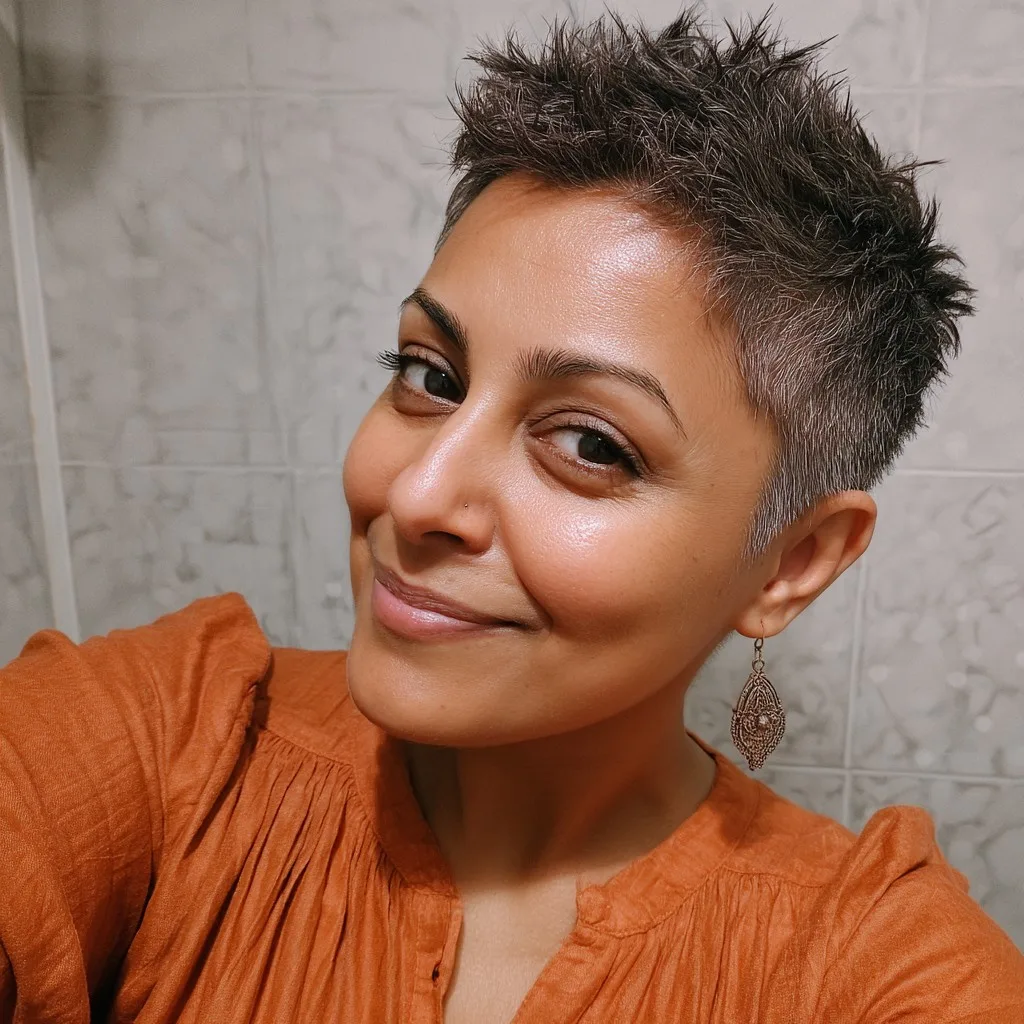 Textured Short Spiky Cut with Faded Sides