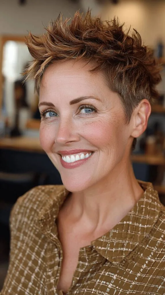 Textured Short Spiky Cut with Lively Highlights