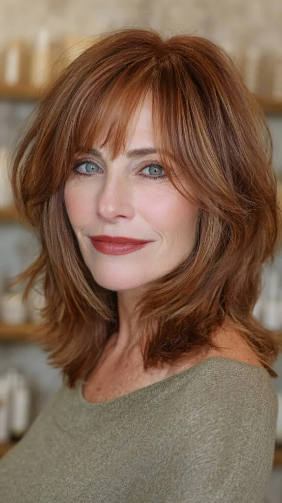 Textured Shoulder-Length Cut with Soft Bangs