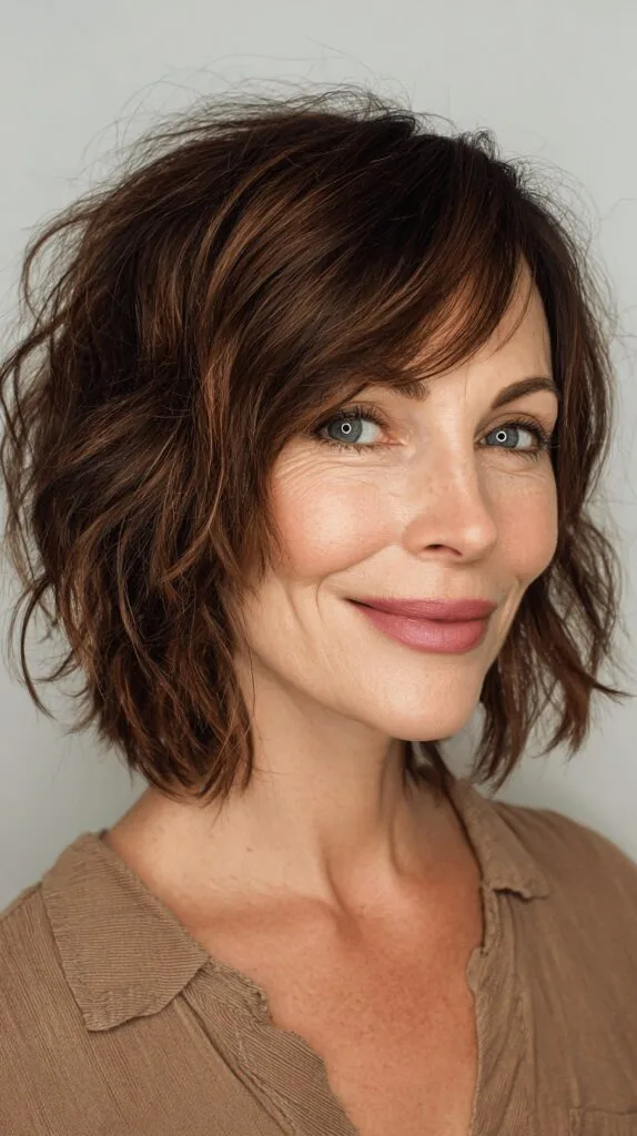 Textured Shoulder-Length Cut with Soft Waves