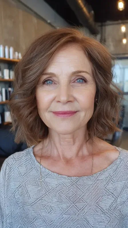 Textured Shoulder-Length Waves with Soft Layers