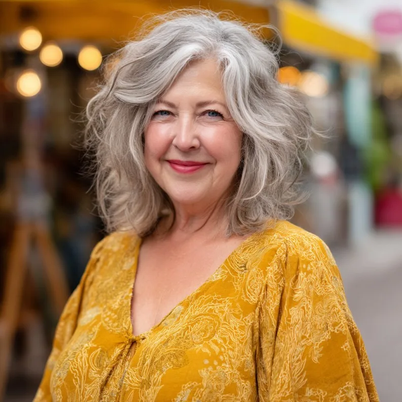 Textured Silver Bob with Soft Volume