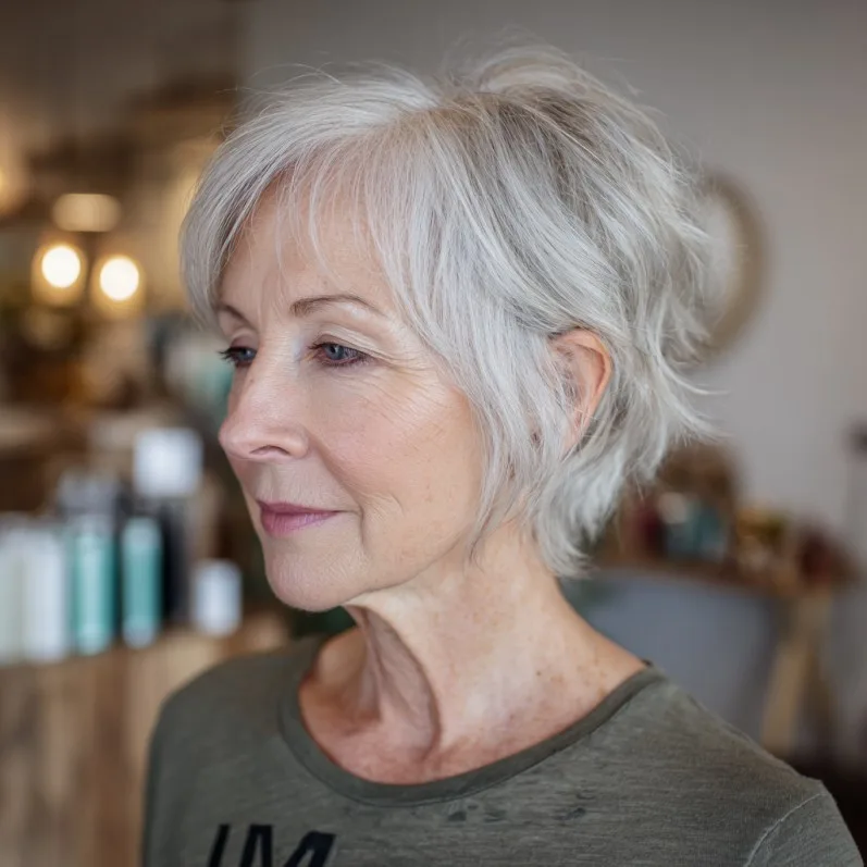 Textured Silver Shag with Soft Layers