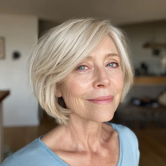 Textured Soft Bob with Subtle Angled Layers