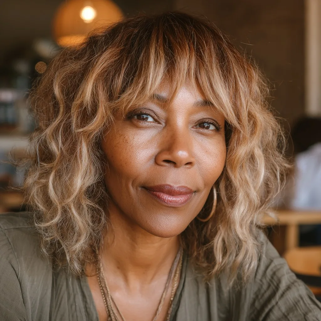 Textured Soft Waves with Face-Framing Layers