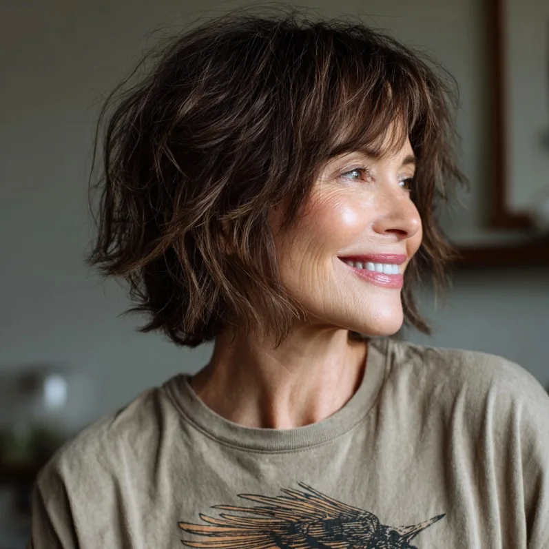 Textured Wavy Bob with Soft Layers