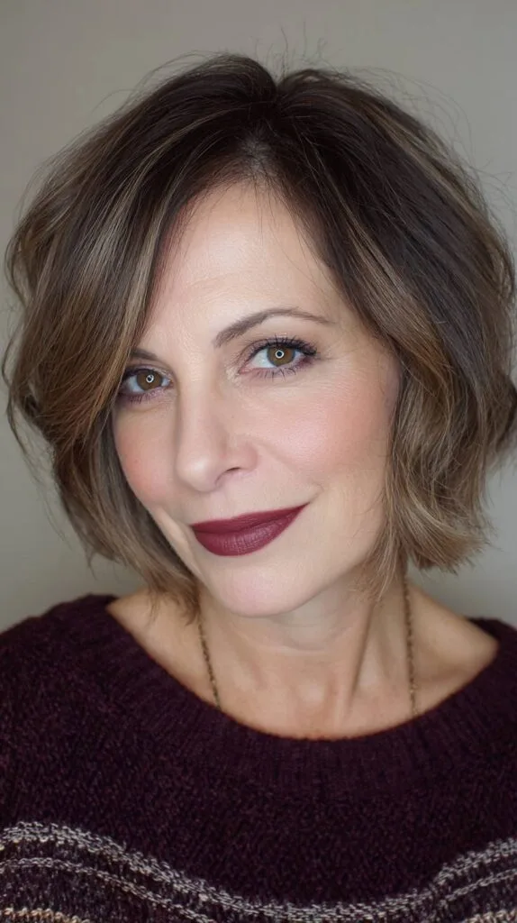 Textured Wavy Bob with Subtle Highlights