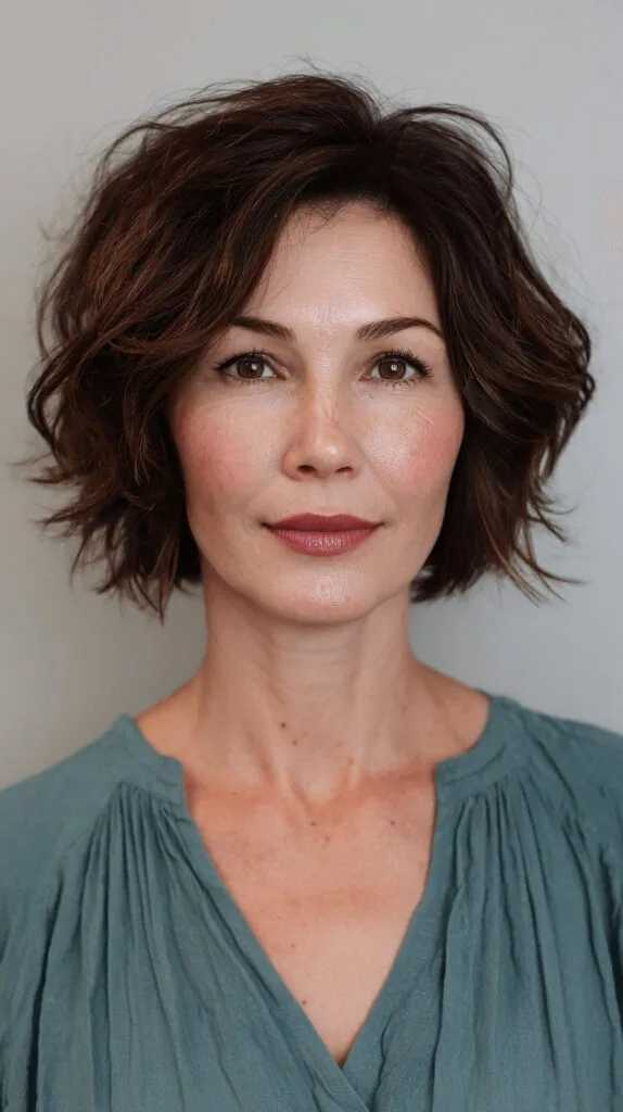 Textured Wavy Bob with Subtle Highlights
