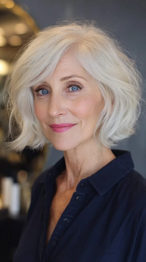 Timeless Textured Blonde Bob with Soft Waves