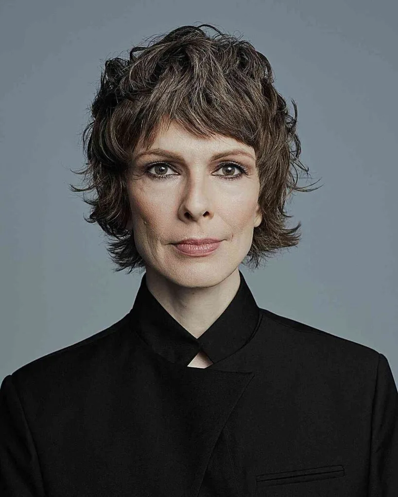 Untidy Short Shag Haircut for 50-year-olds