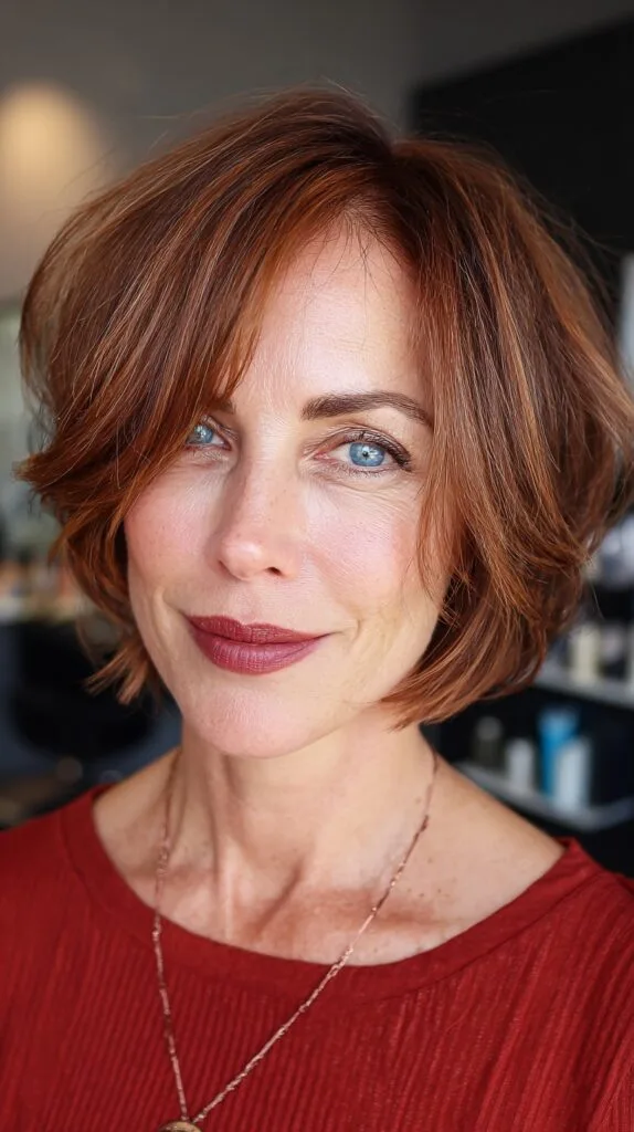 Vibrant Copper Layered Bob for Texture and Volume