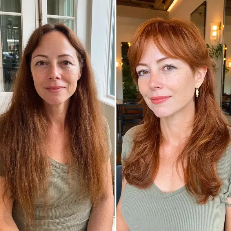 Vibrant Copper Layered Cut with Natural Volume