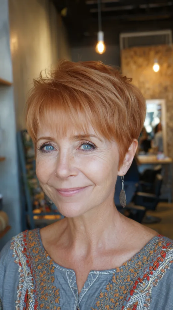 Vibrant Copper Pixie with Textured Layers
