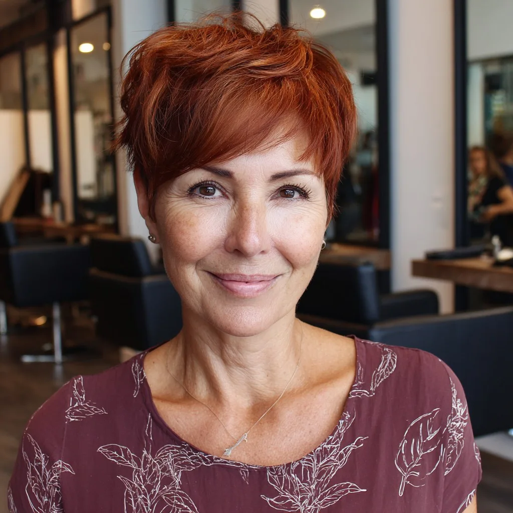 Vibrant Stacked Pixie Cut with Soft Layers
