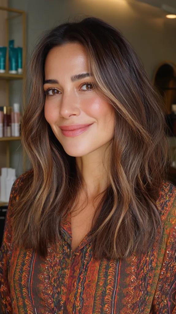 Warm Brown Layered Cut with Subtle Highlights