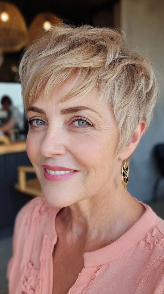 Whimsical Tapered Blonde Pixie for Aging Grace