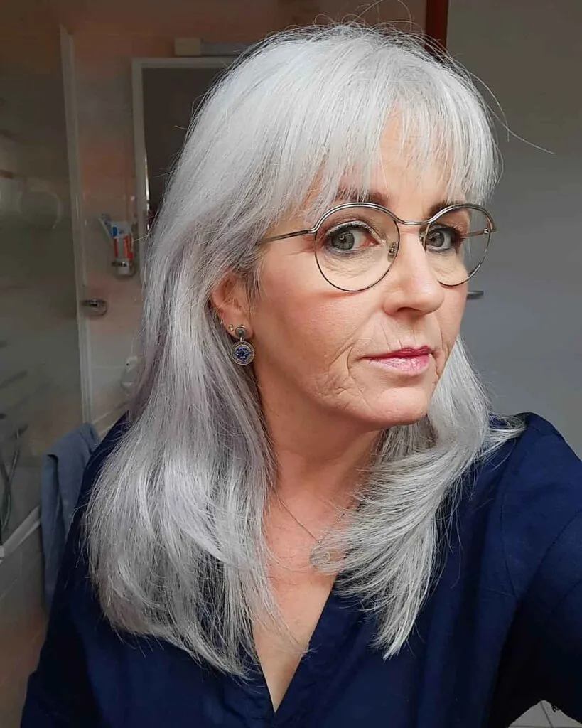 Wispy Bangs for Fine Hair for 60-year-old ladies