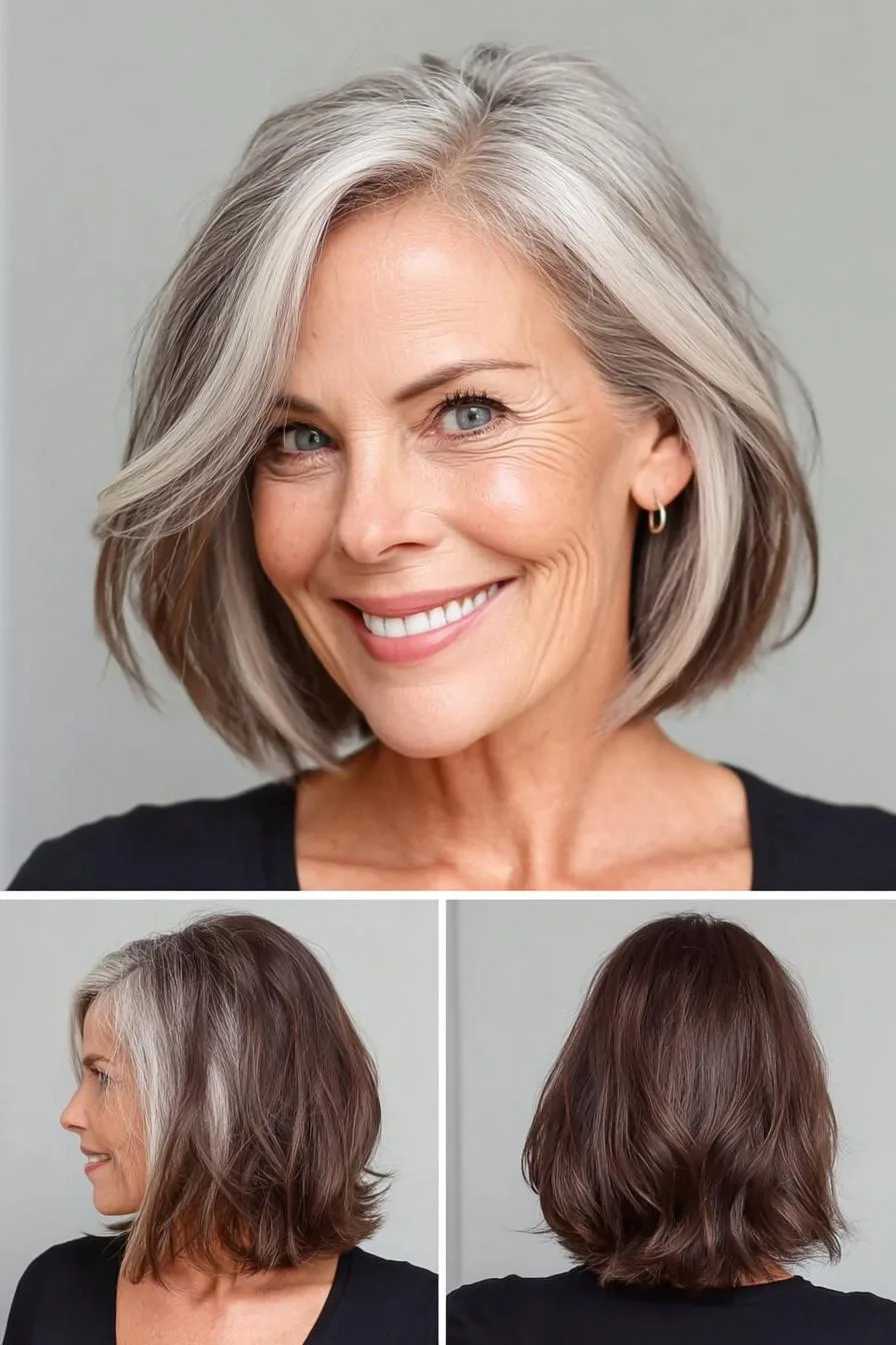 Youthful Brown Silver Bob