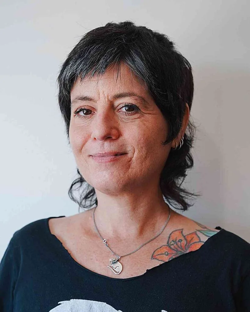Baby Mullet with Micro Spiky Bangs on Ladies Over 50