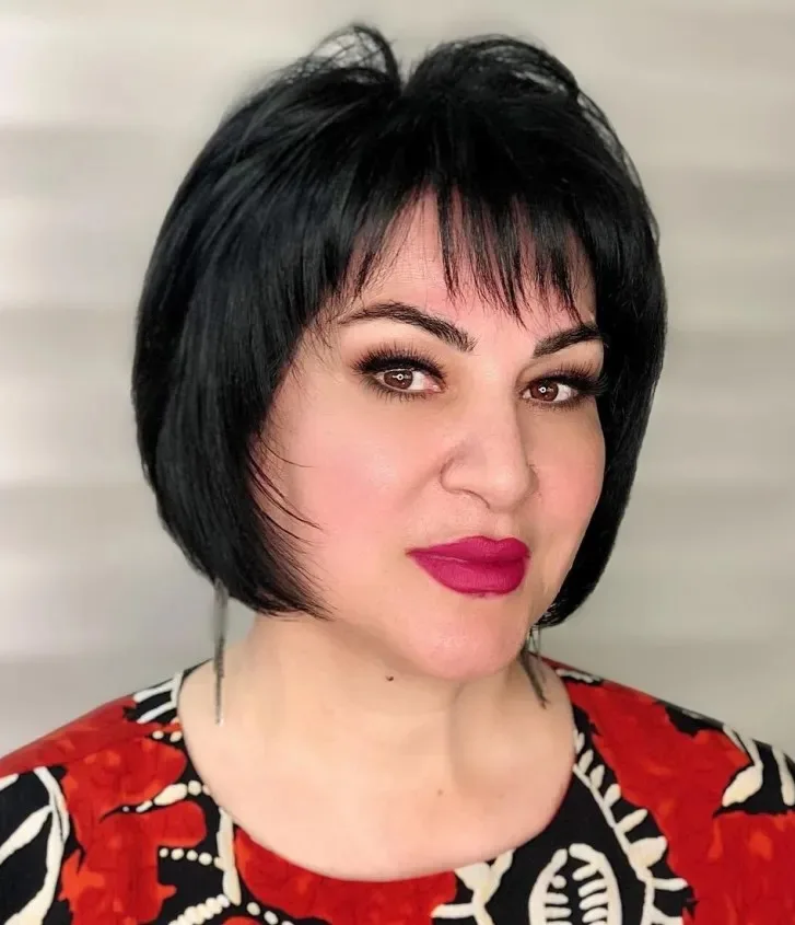 Bold Modern Bob with Textured Bangs
