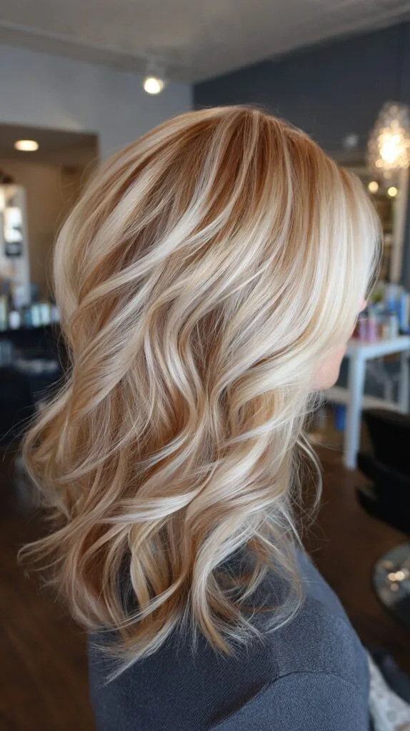 Cascading Golden Waves with Subtle Lowlights