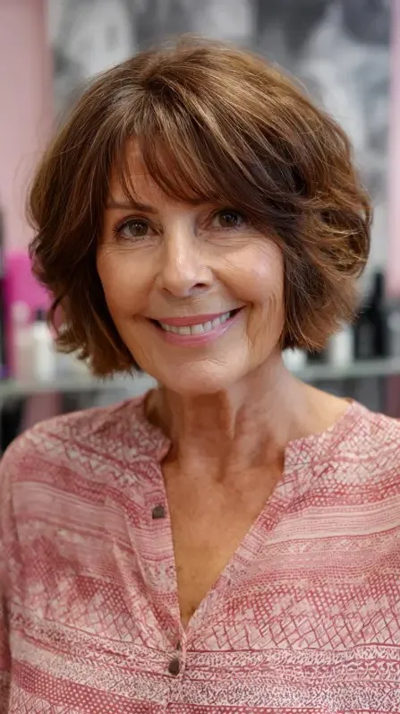 Charming Bouncy Layered Bob with Gentle Waves