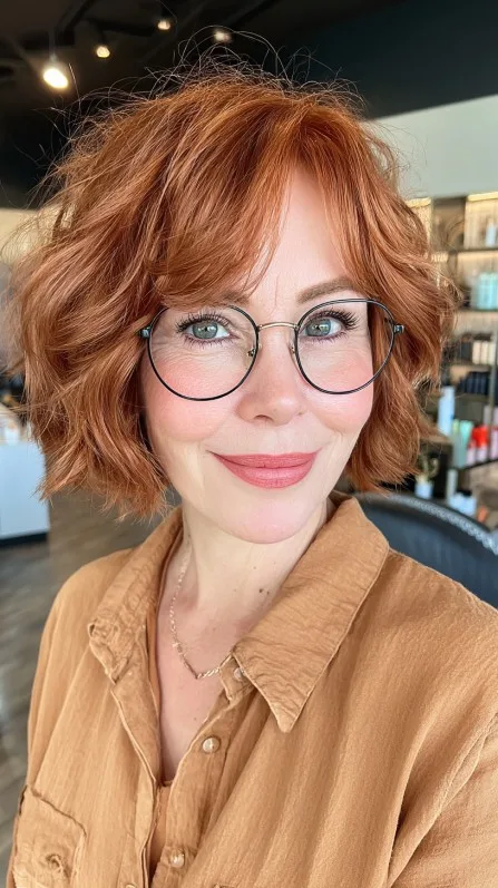 Charming Curly Bob with Subtle Volume