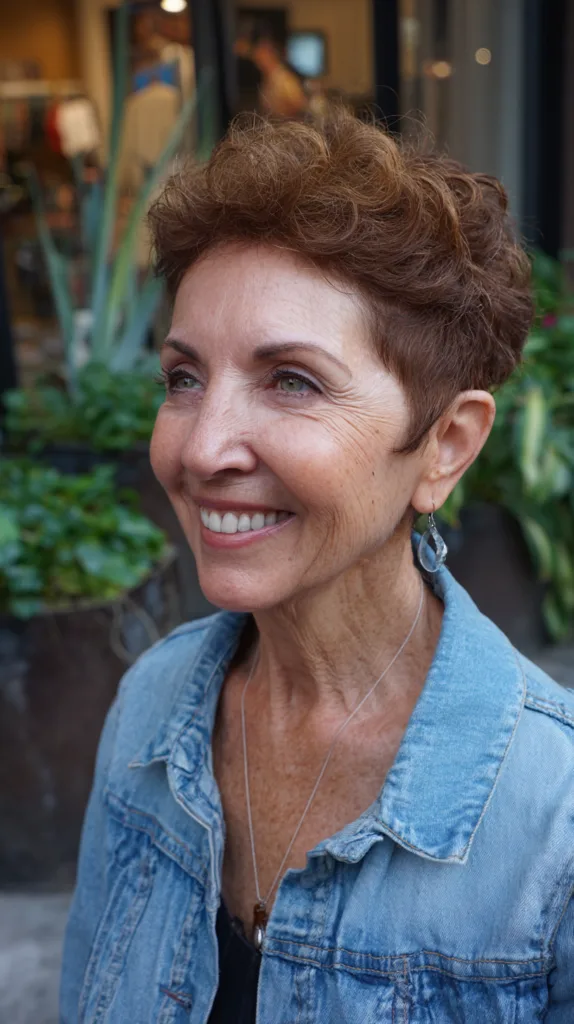Charming Curly Pixie Cut for Fine Hair