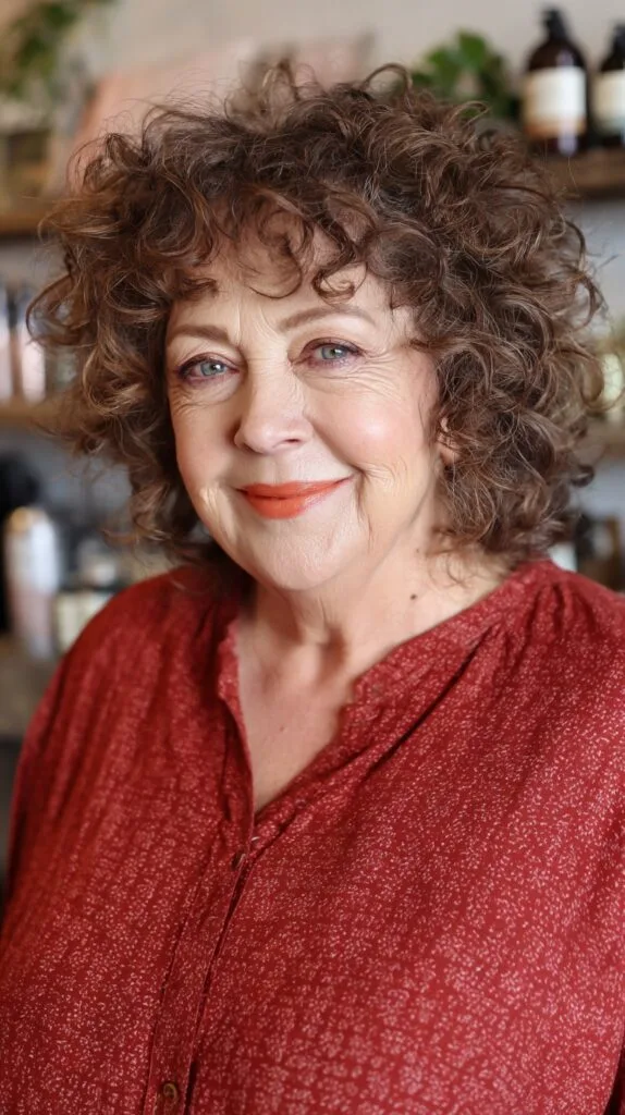 Charming Curly Shag for Round Faces