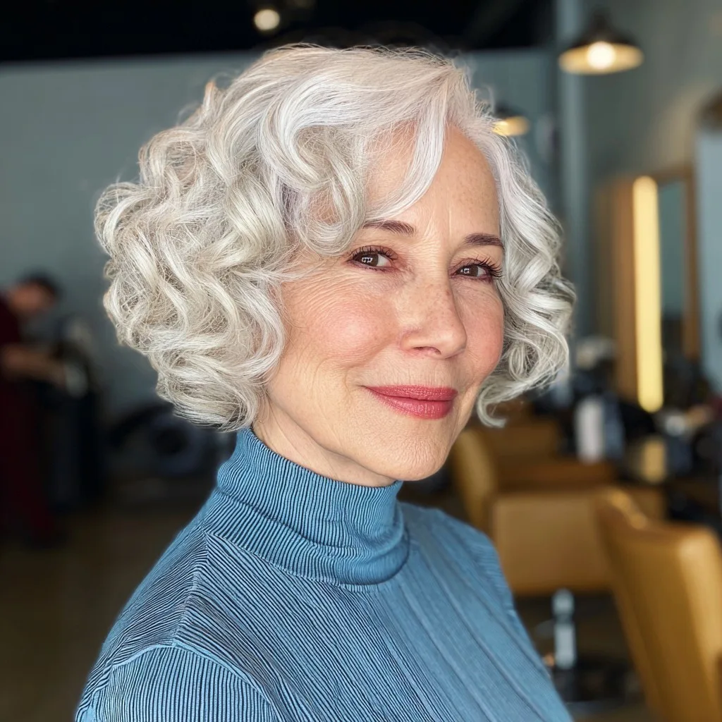 Charming Soft Curly Bob with Defined Curls