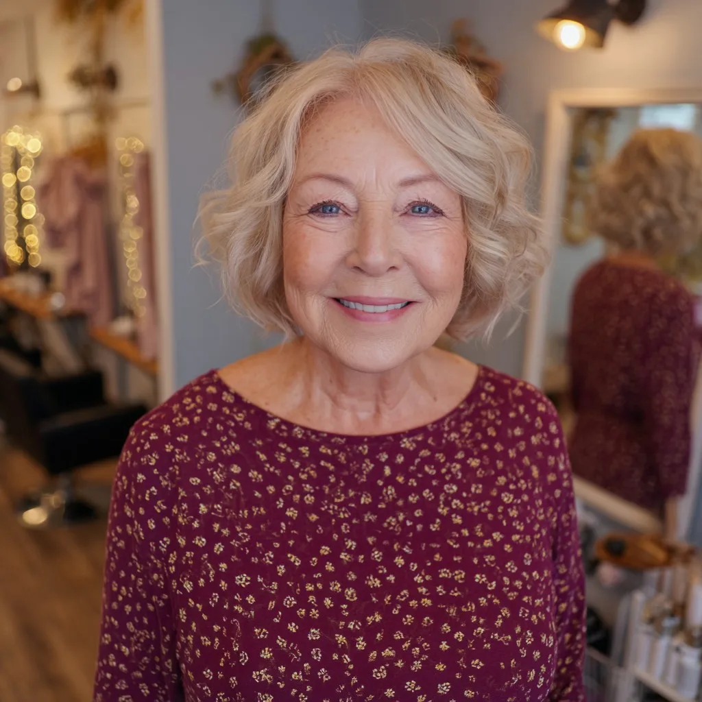Charming Textured Bob with Soft Curls