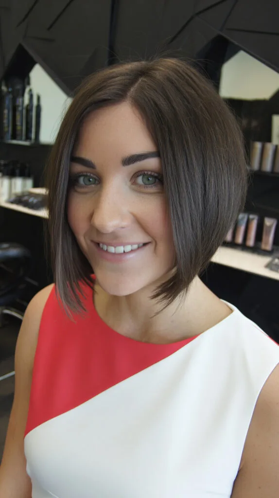 Chic Angular Bob with Subtle Layers