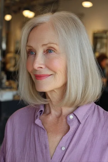 Chic Blunt Long Bob with Soft Edges