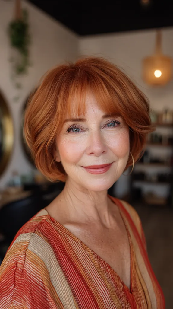 Chic Classic Red Bob with Soft Layers
