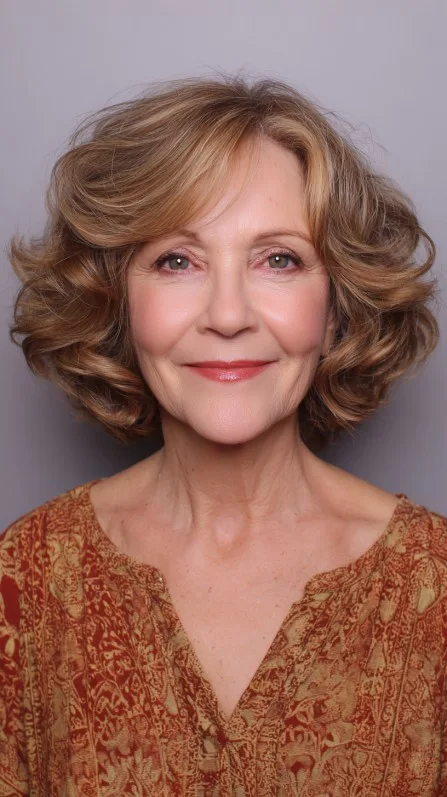 Chic Curly Bob with Soft Volume