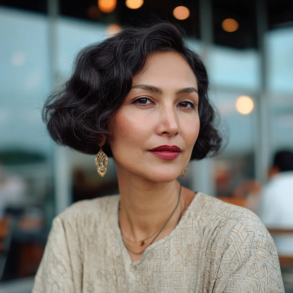 Chic Curly Bob with Soft Waves