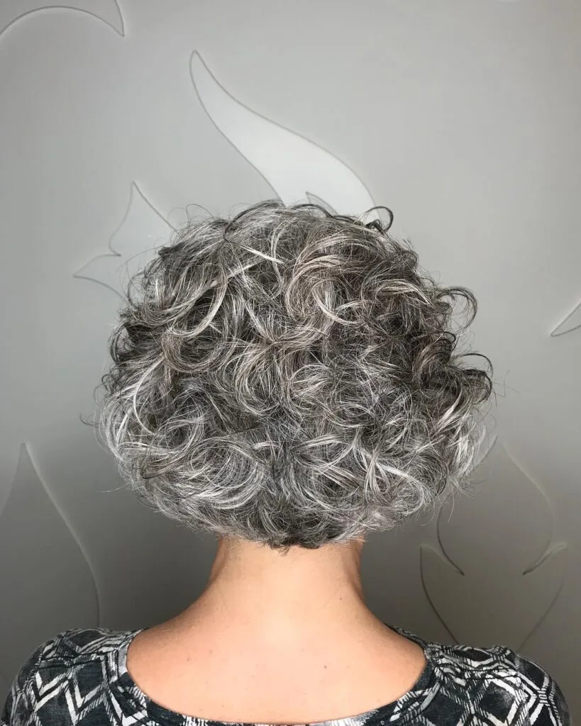 Chic Curly Gray Bob with Textured Layers