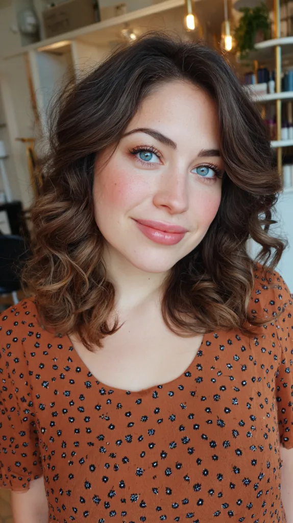 Chic Curly Mid-Length Cut with Soft Layers