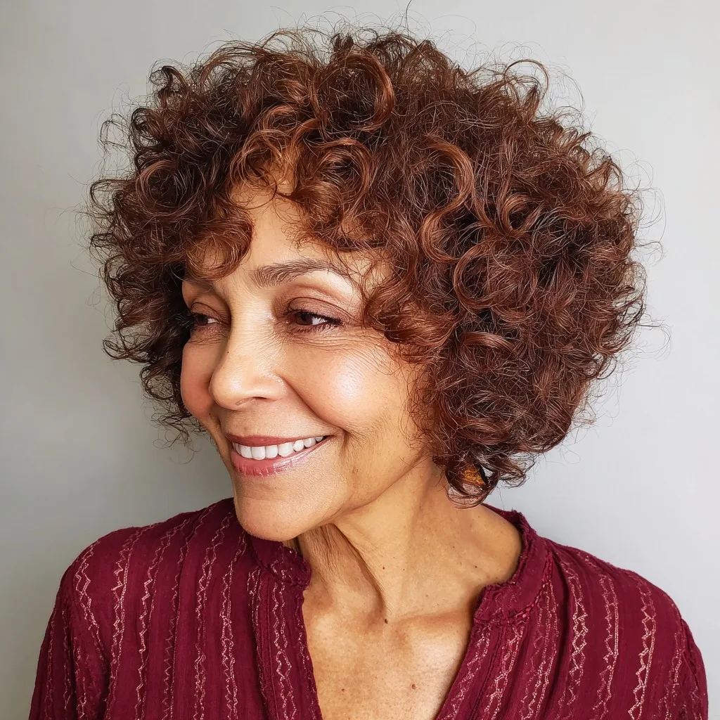 Chic Curly Warm Brown Crop