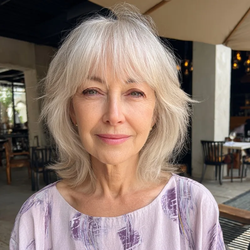 Chic Feathered Layers with Soft Bangs