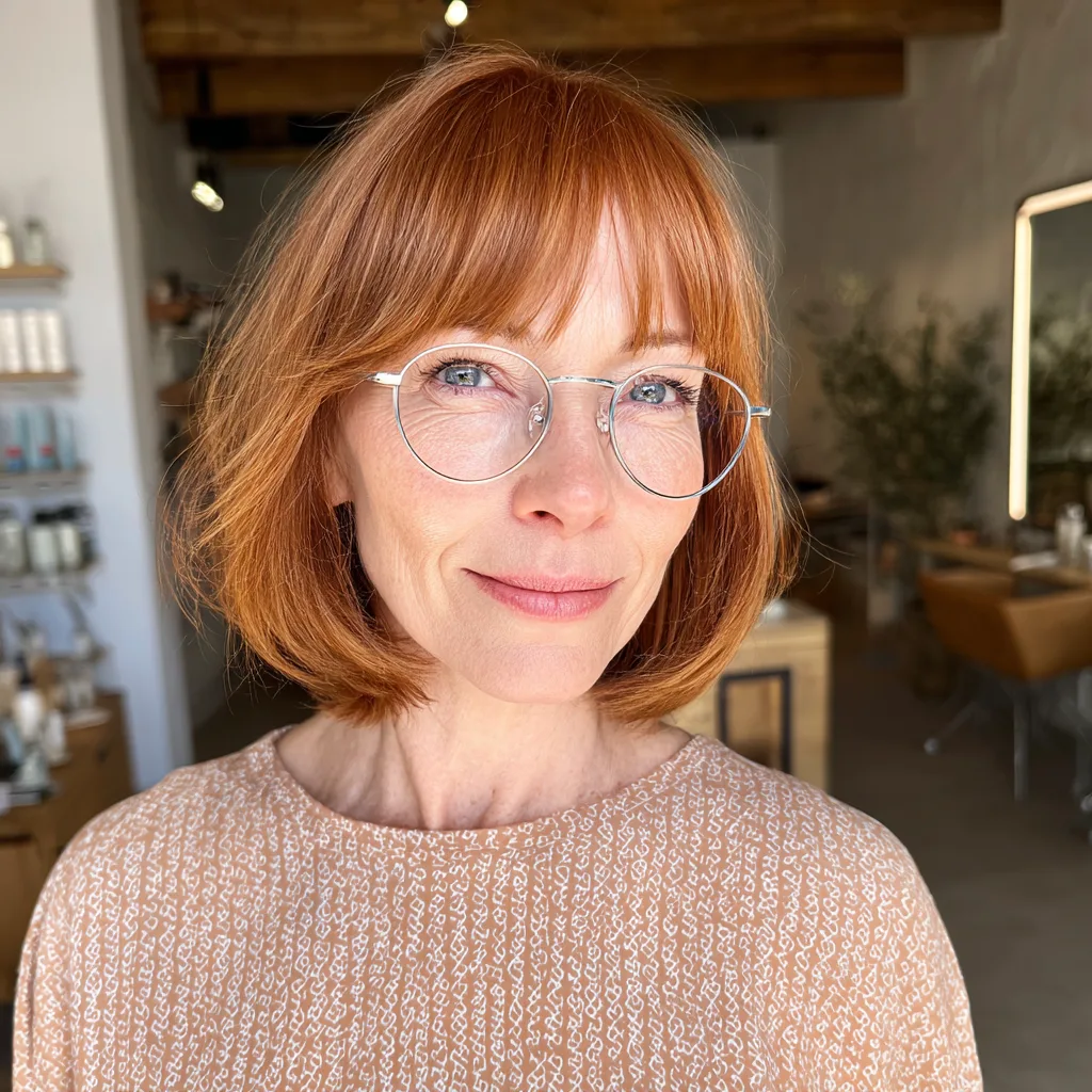 Chic Layered Bob with Birkin Bangs