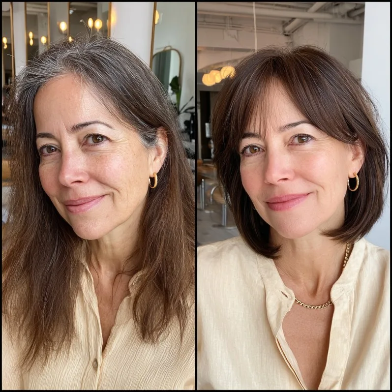 Chic Layered Bob with Soft Bangs