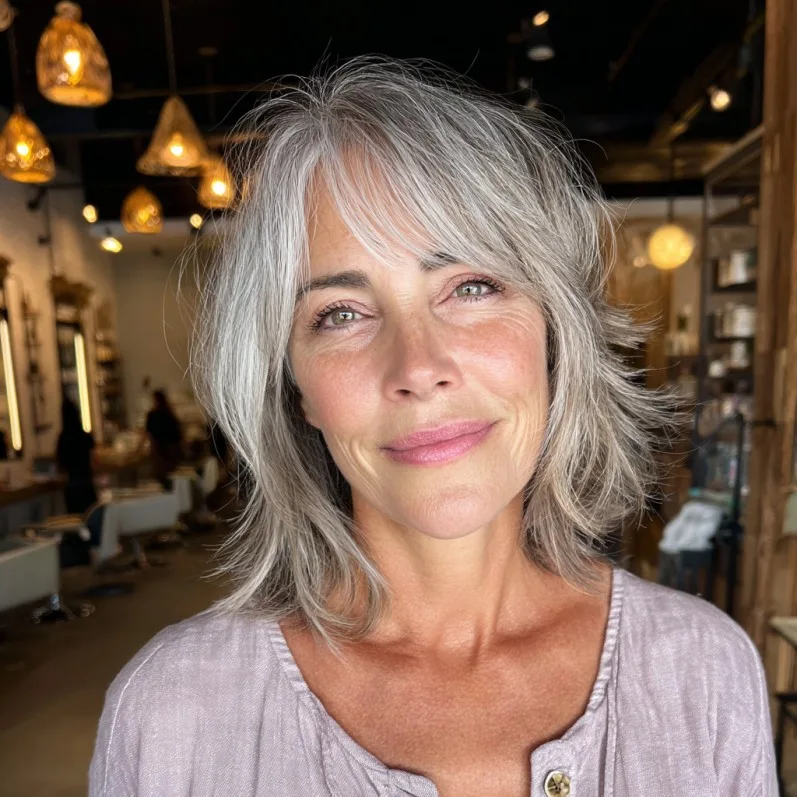Chic Layered Long Choppy Bob with Soft Movement