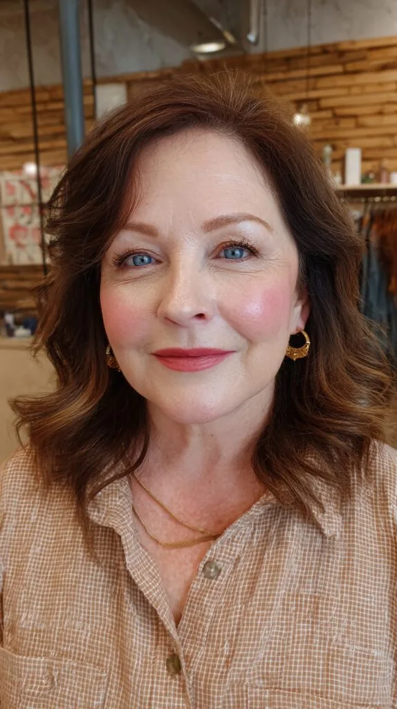 Chic Layered Waves for Round Faces