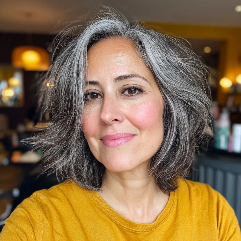 Chic Long Choppy Bob with Effortless Volume