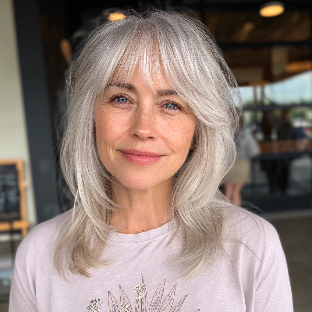 Chic Long Layered Cut with Soft Bangs